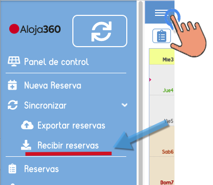 Aloja360 ayuda ical recibir reservas1 menu 2