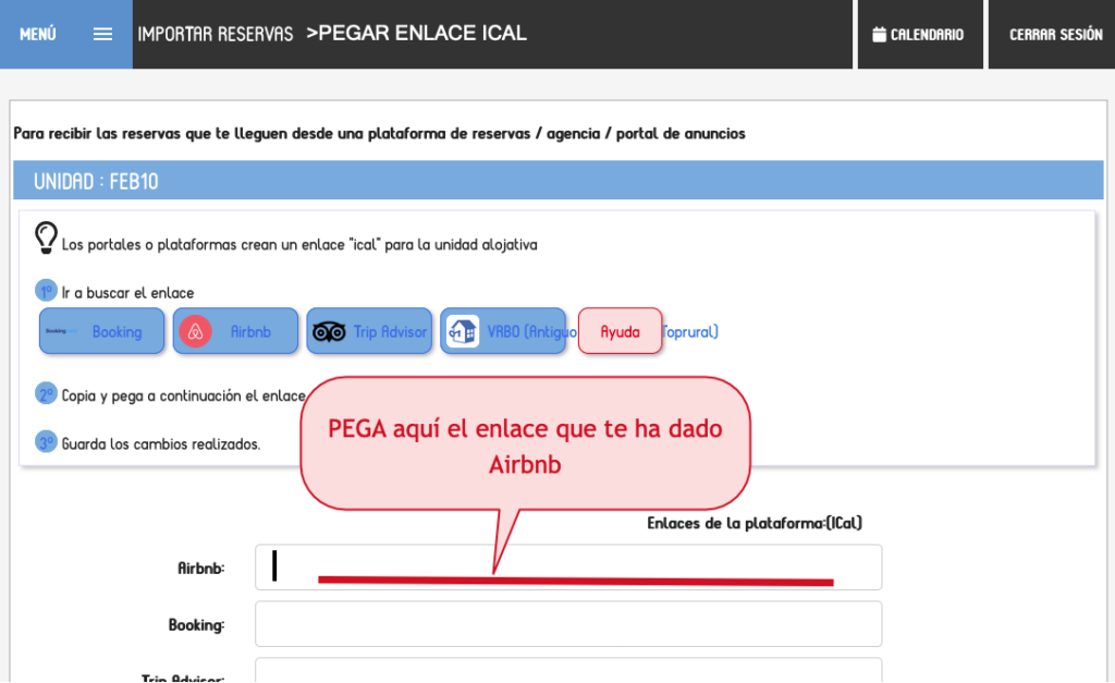 aloja360 ayuda ical importar icalPEGAR ENLACE ICAL AIRBNB