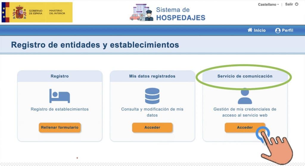 Acceso a DAtos del usuario en SEShospedajes