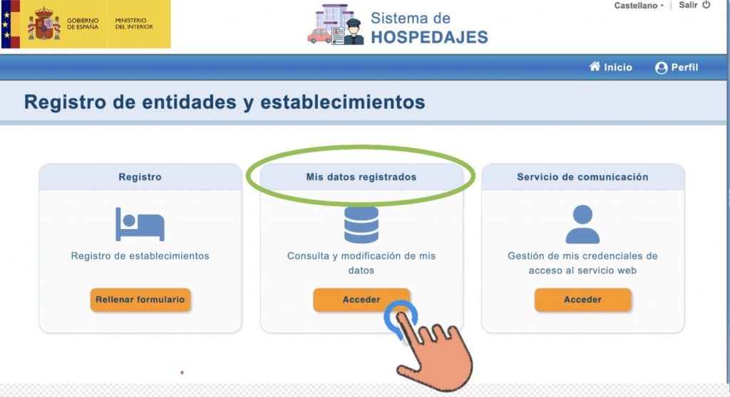 Entrar registro de establecimientos seshospedajes