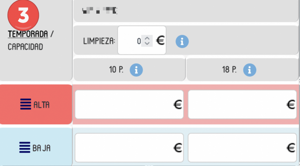 Asignacion de precios a las temporadas